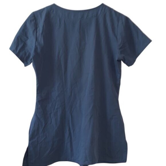 Greys Anatomy By Barco Womens Scrub Top XS Blue Short Sleeve Pockets 77% Polyest - Picture 4 of 6